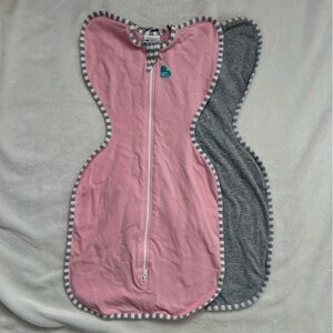Love to Dream Original Pink & Gray Baby Swaddle Lot Size Small